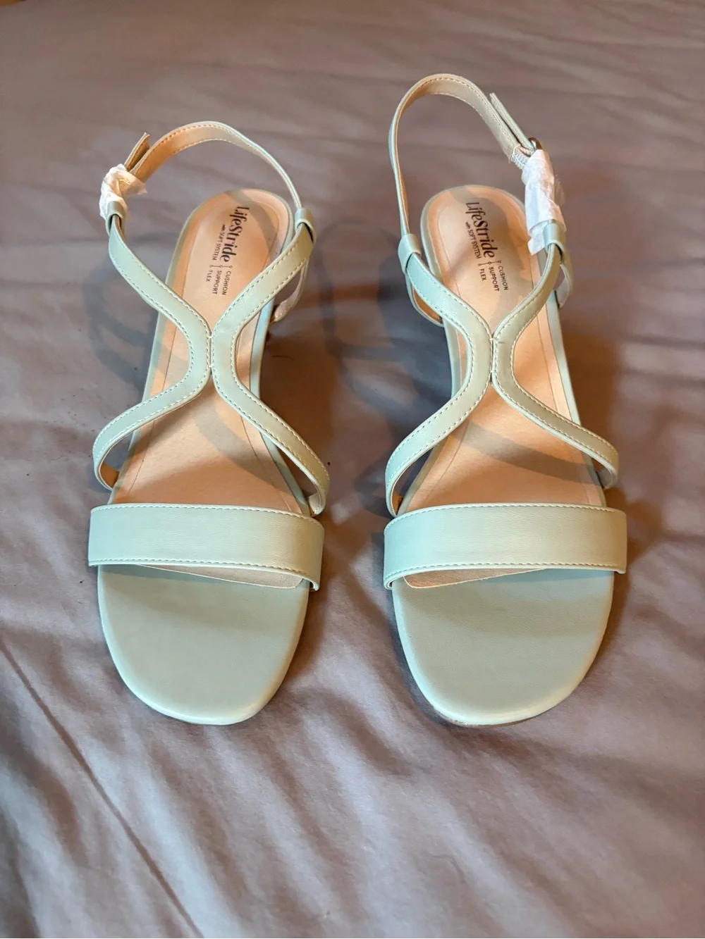 NEW Women’s Strappy Low-Kit Heel Sandals in Jade Green